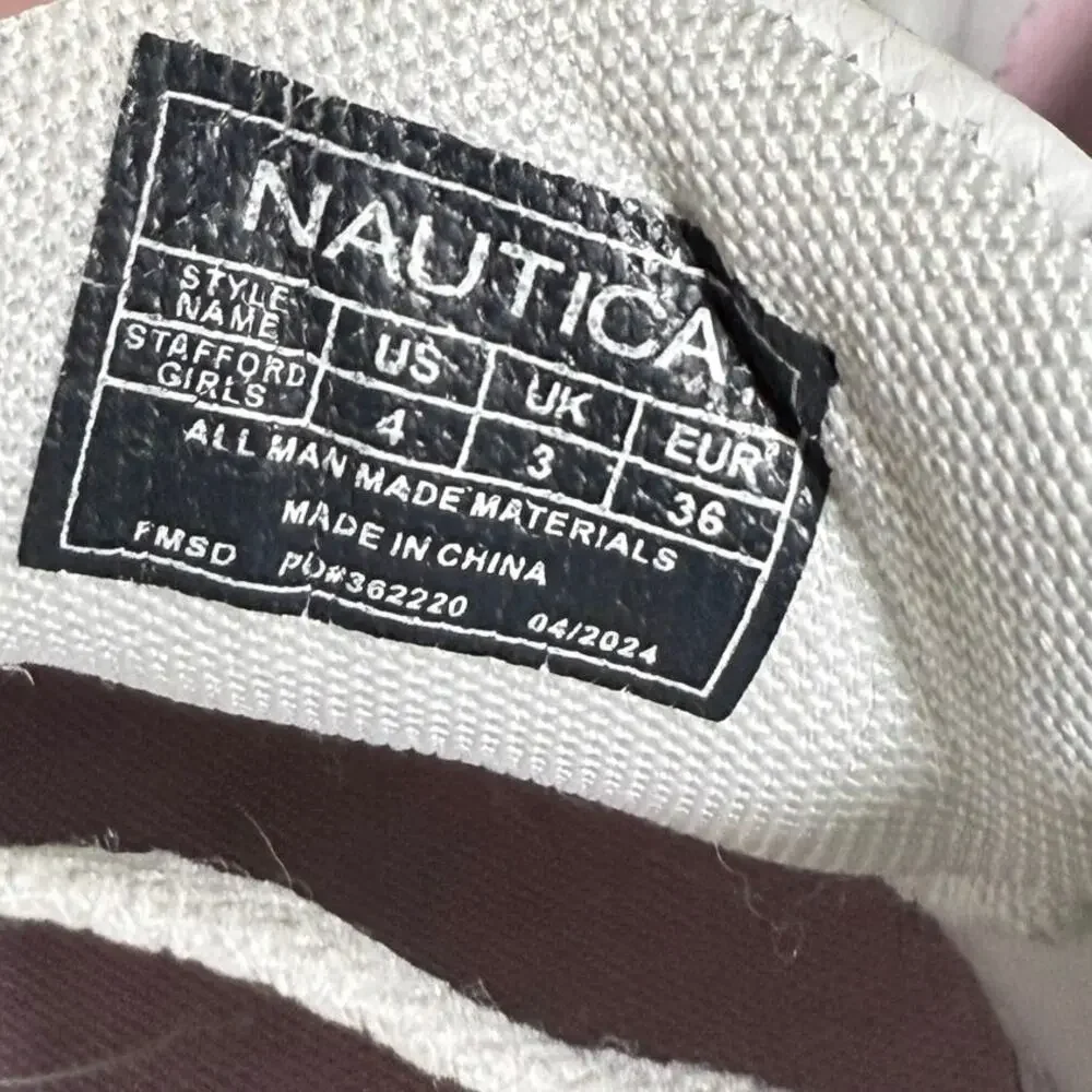 Nautica girls Stafford size 4 sneakers. Excellent condition. Pink & white.